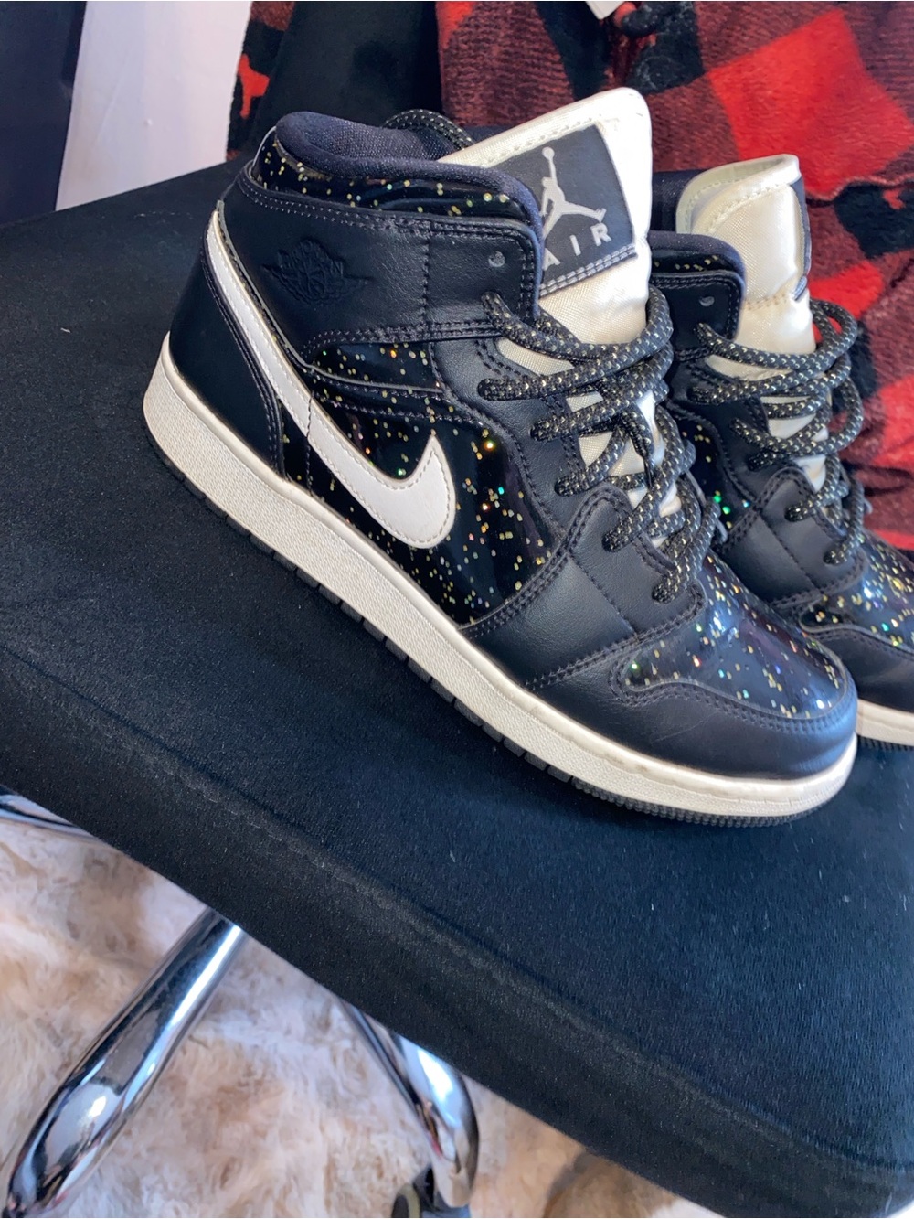 Nike Kids Black High-Top Sneakers with Multicolor Speckle